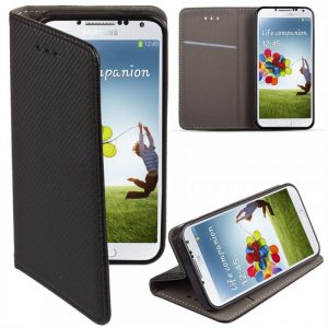 Husa telefon Motorola Moto E5 Plus, husa carte, husa cu deschidere laterala, inchidere magnetica, neagra