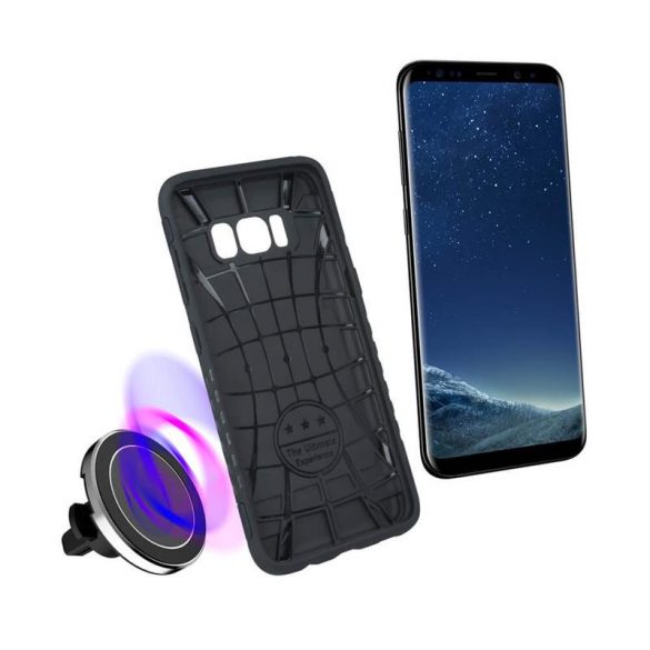 Husa spate rezistenta la socuri Samsung Galaxy J6 Plus, magnetica, neagra, SM-J610, Defender Magnetic