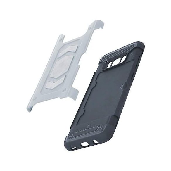 Husa spate rezistenta la socuri Samsung Galaxy J6 Plus, magnetica, argintie, SM-J610, Defender Magnetic