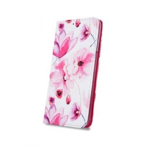 Husă carte din silicon pentru iPhone XS Max (6,5") "Pink Flowers".