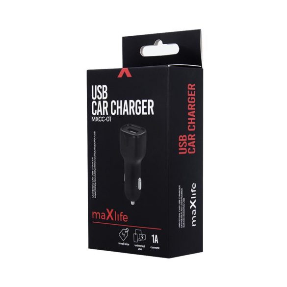 Cap incarcator tigari, USB, 1A, negru, Maxlife MXCC-01