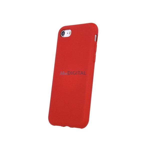 Husa din silicon pentru iPhone 11 (6.1"), carcasa din spate, interior din piele intoarsa, rosu, mat, husa din silicon