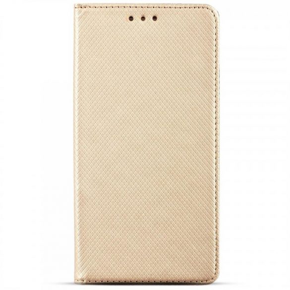 Husa telefon Xiaomi Redmi 8A, husa carte, carcasa cu deschidere laterala, inchidere magnetica, aurie