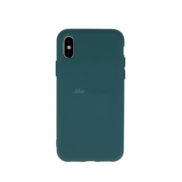 Husa din silicon pentru iPhone 11 (6.1"), husa din spate, interior din piele intoarsa, verde, mat, husa din silicon