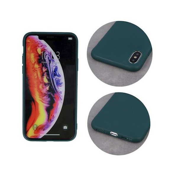 Husa din silicon pentru iPhone X / XS (5.8"), husa din spate, verde, mata