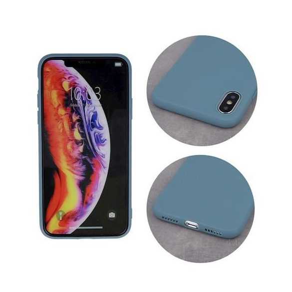 Husa din silicon pentru iPhone 11 Pro (5,8"), carcasa spate, gri-albastru, mata