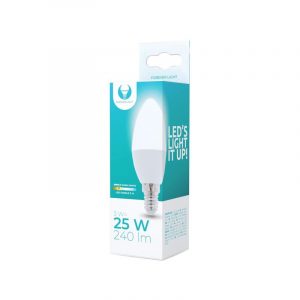 Bec LED E14 / C37, 3W, 3000K, 240lm, lumină albă caldă, Forever Light