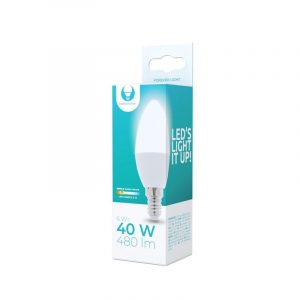 Bec LED E14 / C37, 6W, 3000K, 480lm, lumină albă caldă, Forever Light