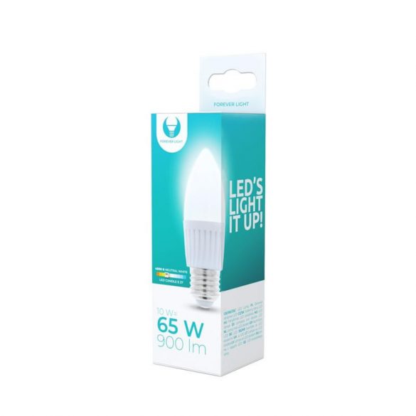 Bec LED E27 / C37, 10W, 4500K, 900lm, lumină albă neutră, Forever Light