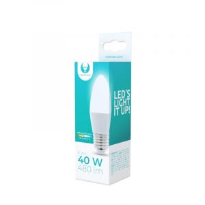 Bec LED E27 / C37, 6W, 4500K, 480lm, lumină albă neutră, Forever Light