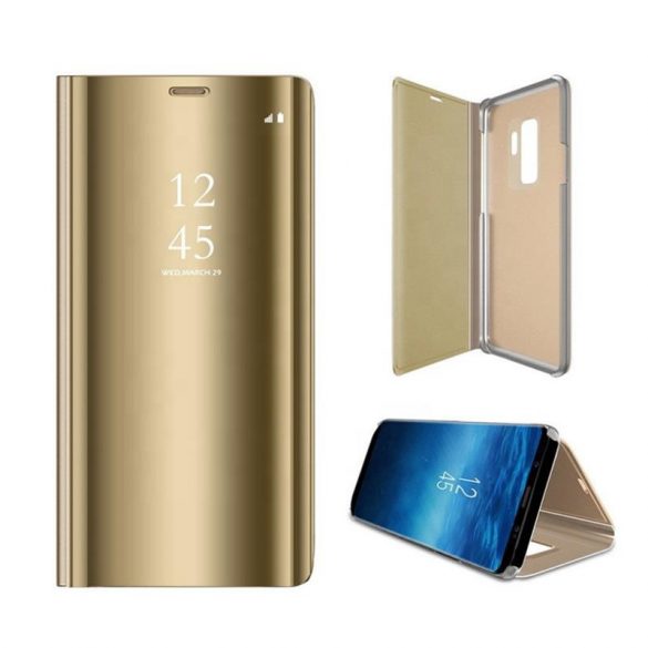 Smart Clear View Huawei P40 Lite E / Y7P aur husă carte inteligent