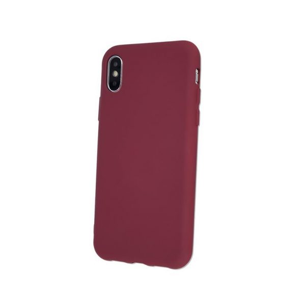 Husa din silicon Samsung A426 Galaxy A42 5G burgundy cu interior din piele intoarsa