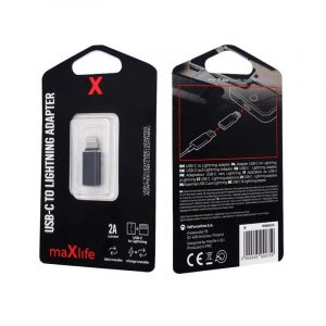 Maxlife Type-C - Adaptor iPhone 8pin negru