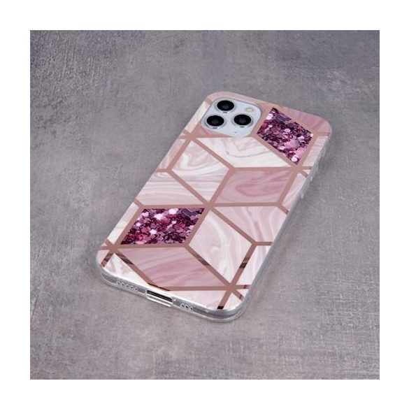 Carcasă din spate pentru iPhone 13 Pro (6,1"), carcasă TPU, model marmură, Heather Geometric Marmur