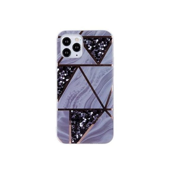 Carcasă din spate pentru iPhone 13 Pro (6,1"), carcasă TPU, model marmură, grafit geometric Marmur