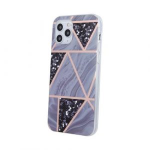 Carcasă din spate pentru iPhone 13 Pro Max (6,7"), carcasă TPU, model marmură, grafit geometric Marmur