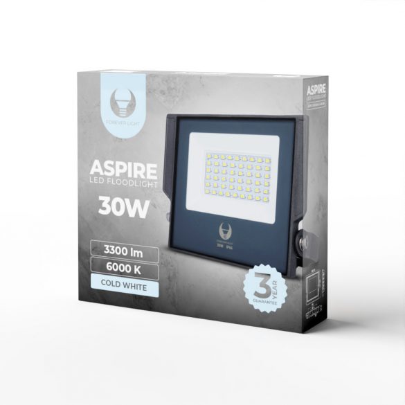 Spot LED, lumină albă rece, 6000K, 3300lm, 30W, IP66, Forever Light Aspire