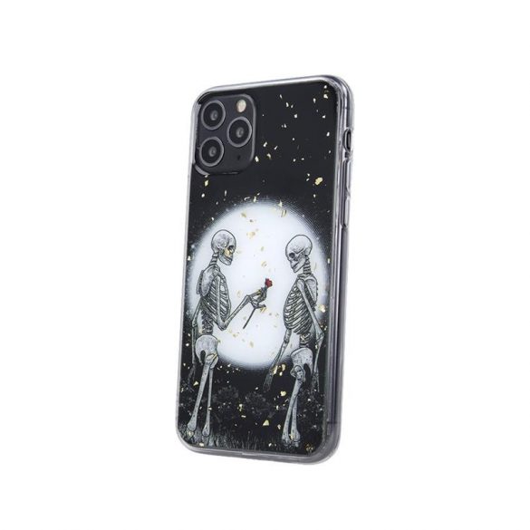 Husă din silicon pentru iPhone 13 (6,1"), carcasă din spate, carcasă TPU, neagră, Romantic Skeletons 2