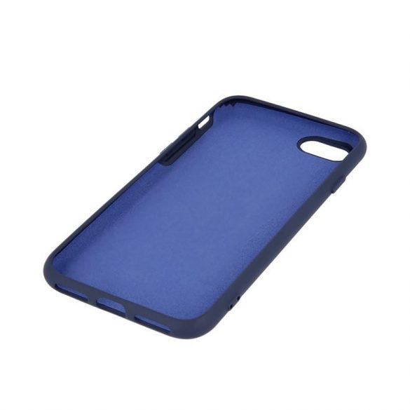 Husa din silicon pentru Samsung Galaxy A53, husa din spate, interior din piele intoarsa, albastra, mat, SM-A536, husa din silicon