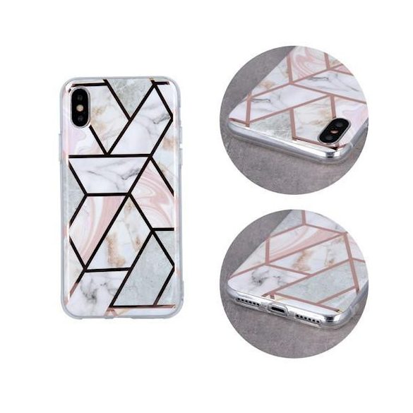 Samsung Galaxy A03sHusăspate,HusăTPU, model marmură, roz, SM-A037, Geometric Marble