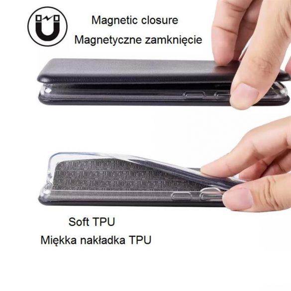 Husă carte Samsung Galaxy A53, închidere magnetică, husă flip, cadru silicon, negru, SM-A536, Diva