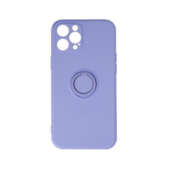 Husă cu spate inel pentru Samsung Galaxy M52, carcasă din silicon, interior din piele intoarsa, violet, SM-M526, prindere pentru degete