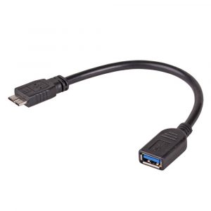 Adaptor OTG, USB-A - micro USB-B, negru, 150 mm, Akyga AK-AD-30