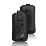   Husa neagra din piele artificiala Forcell Deko cu model rotund iPhone 6 6S 7 8 Plus (5,5") / XS Max / 11 Pro Max / Samsung S10 Plus / A10 /A32 4G/A50
