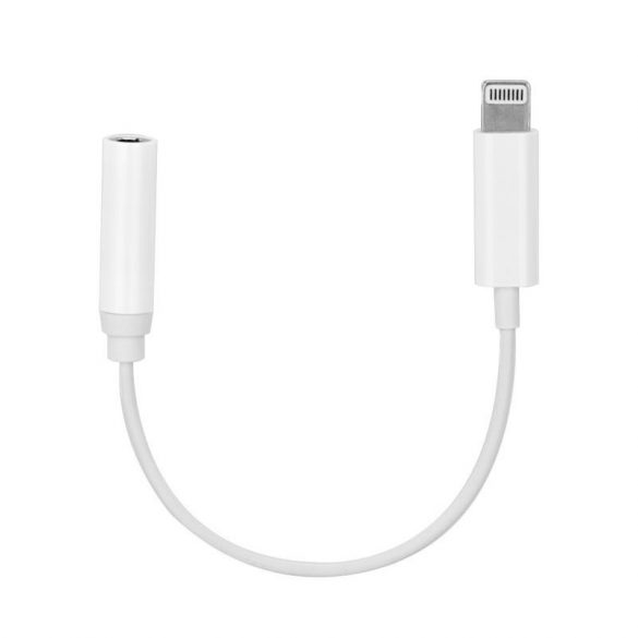 iPhone 8-pini - Adaptor audio jack 3,5 mm alb