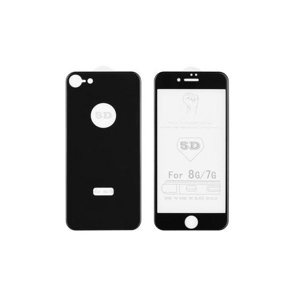 Lipici complet iPhone 8 Plus (5.5") negru curbat 5D față + spate Folie de sticlă