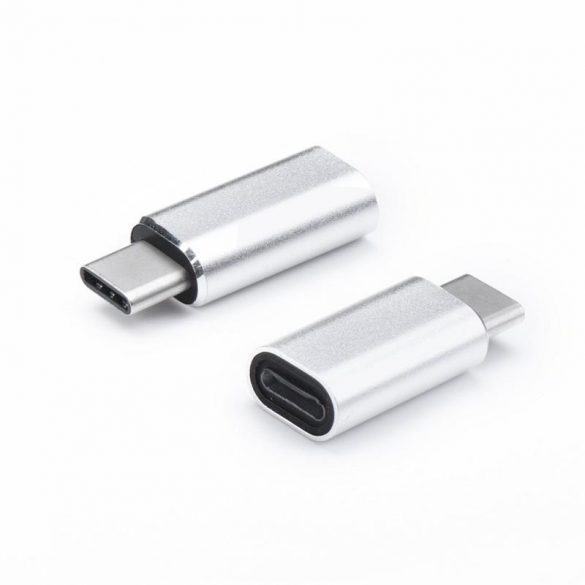 iPhone 8pin - Adaptor OTG tip C argintiu