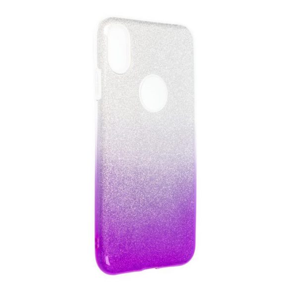 Husă din silicon pentru iPhone XS Max (6,5"), cu sclipici, husă din spate, violet-argintiu, strălucitoare