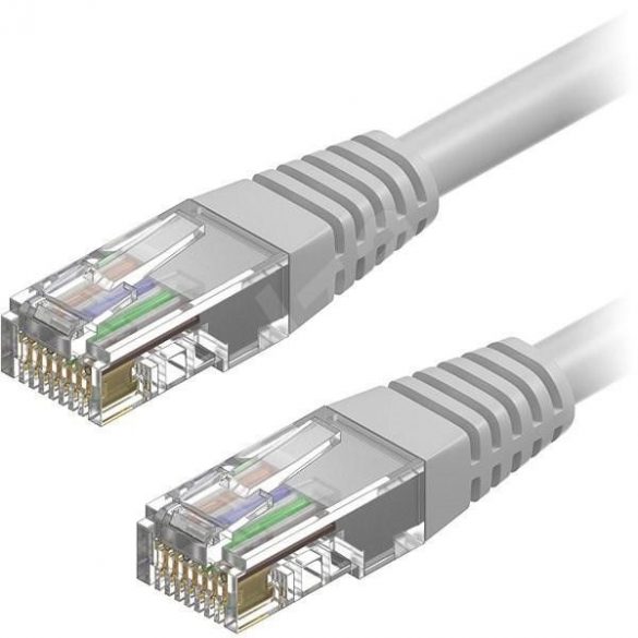 Cablu de retea cu conectori RJ45, gri, 1M, 8P8C