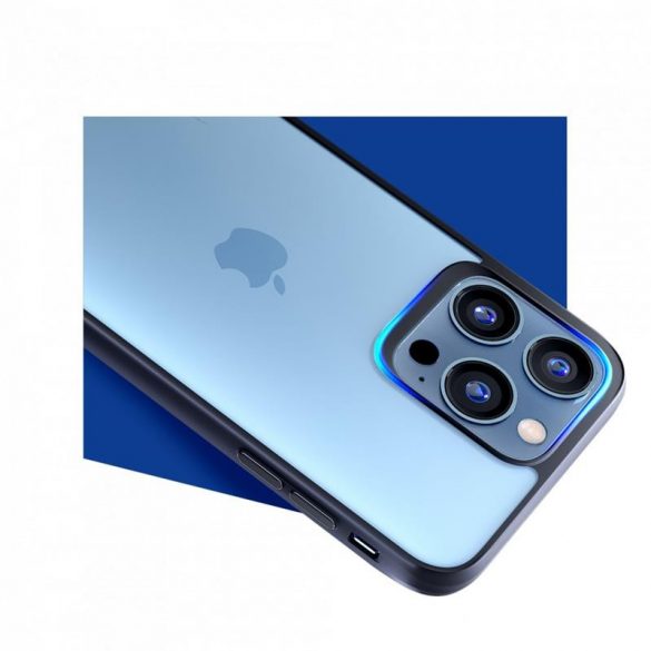 Carcasă din spate pentru iPhone 13 Pro (6,1") rezistentă la șocuri, TPU, transparentă, cadru negru, husă 3MK Satin Armor+