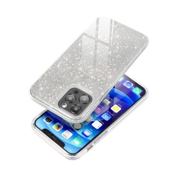 Husă din silicon pentru iPhone 11 Pro (5,8"), cu sclipici, husă din spate, argintie, strălucitoare