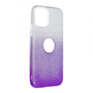 Husă din silicon pentru iPhone 11 Pro (5,8"), cu sclipici, husă din spate, violet-argintie, strălucitoare