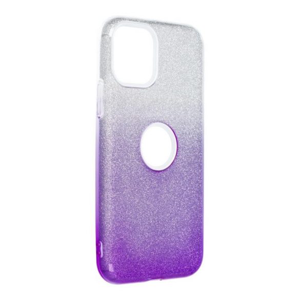 Husă din silicon pentru iPhone 11 Pro (5,8"), cu sclipici, husă din spate, violet-argintie, strălucitoare