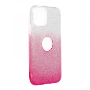 Husă din silicon pentru iPhone 11 Pro (5,8"), cu sclipici, husă din spate, roz-argintie, strălucitoare