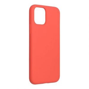 Husa din silicon pentru iPhone 11 Pro Max (6,5"), carcasa din spate, roz coral, mat, interior din velur, Forcell Silicone Lite