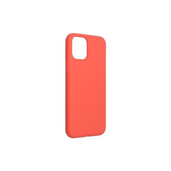 Husa din silicon pentru iPhone 11 Pro Max (6,5"), carcasa din spate, roz coral, mat, interior din velur, Forcell Silicone Lite