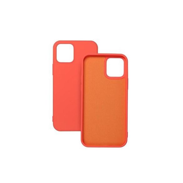 Husa din silicon pentru iPhone 11 Pro Max (6,5"), carcasa din spate, roz coral, mat, interior din velur, Forcell Silicone Lite