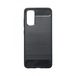 Husă din silicon Samsung Galaxy S20 4G/5G, neagră, SM-G980, SM-G981, fibră de carbon