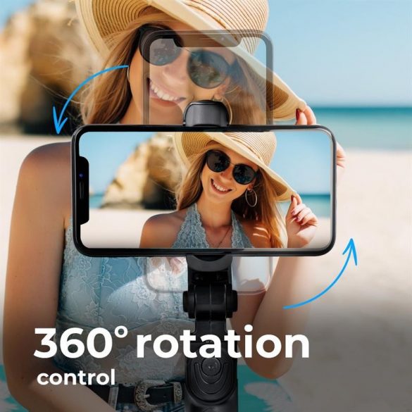 Stand XT-09 Selfie stick Bluetooth negru care poate fi transformat într-un trepied