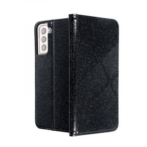 Carcasa magnetica cu sclipici neagra pentru iPhone 12 Mini (5,4")