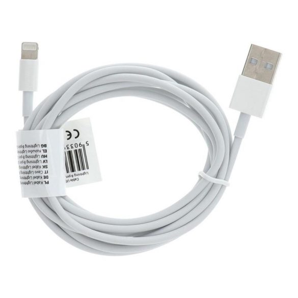 C602 iPhone 8pin - cablu de date USB-A alb 2M