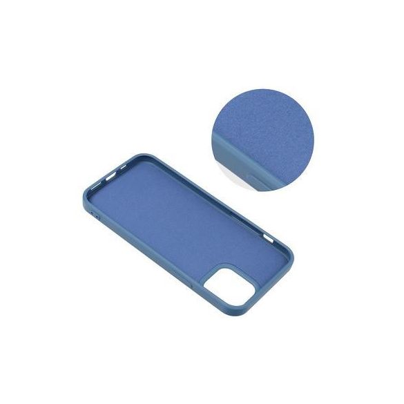 Husa din silicon Samsung Galaxy S21 Ultra, mata, interior din piele intoarsa, albastra, SM-G998, silicon Forcell