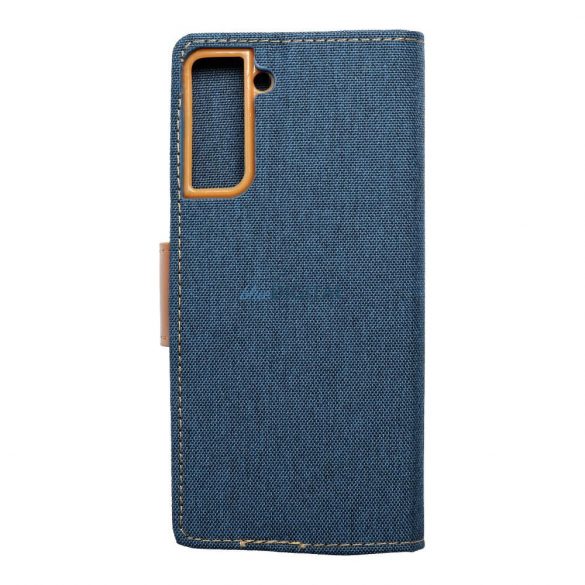 Husă pentru telefon Samsung Galaxy S21 Plus, husă carte, husă cu deschidere laterală, închidere magnetică, albastru, SM-G996, Smart Canvas