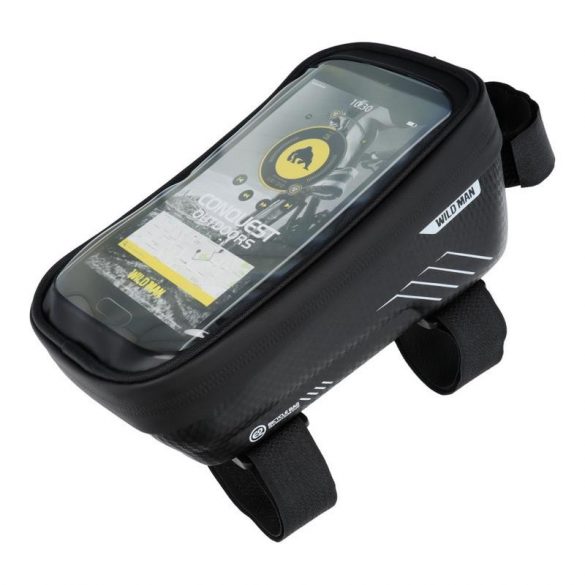 Suport telefon pentru biciclete Wildman E2 / geanta impermeabila neagra 1L