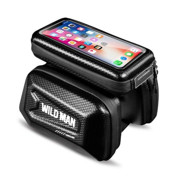 Suport telefon pentru biciclete Wildman E6S / geanta impermeabila neagra 1.2L