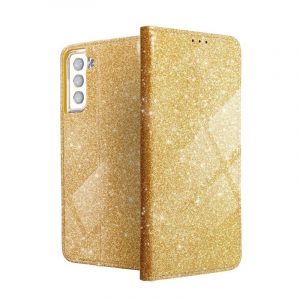 Carcasa magnetica cu sclipici auriu Xiaomi Redmi Note 9T